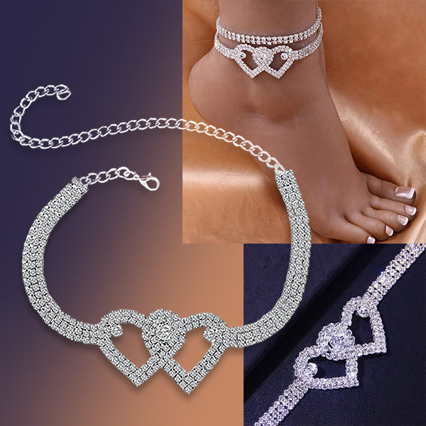 Retiazka na členok v tvare srdca | DIAMONDS