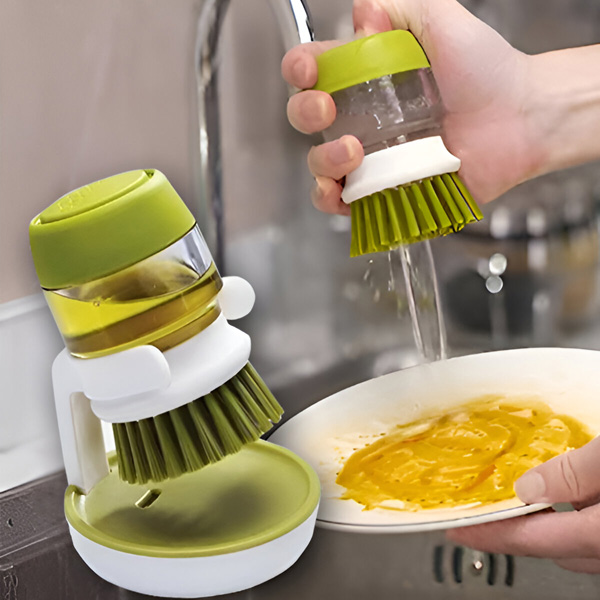 Čistiaca kefa s dávkovačom a stojanom | BRUSKICA