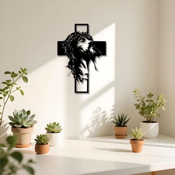 Moderný kovový nástenný kríž | JESUMET